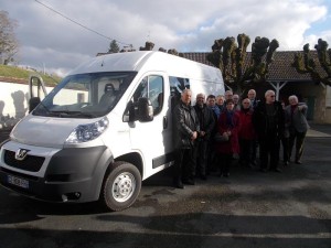 Lors de la réception du Boxer aménagé en mini-bus.