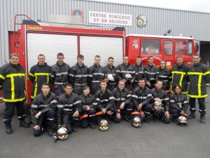 Au centre de secours de Saint-Gaultier, pour la pose photo. 